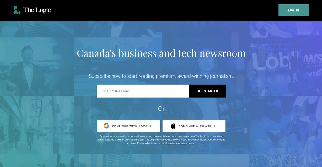 Screenshot of the Logic, The website
