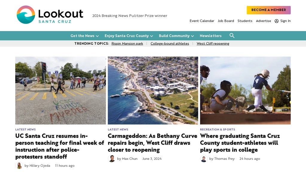 Screenshot of the Lookout Local, Inc. website