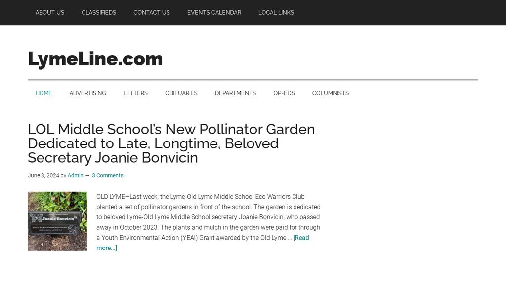 Screenshot of the LymeLine.com website