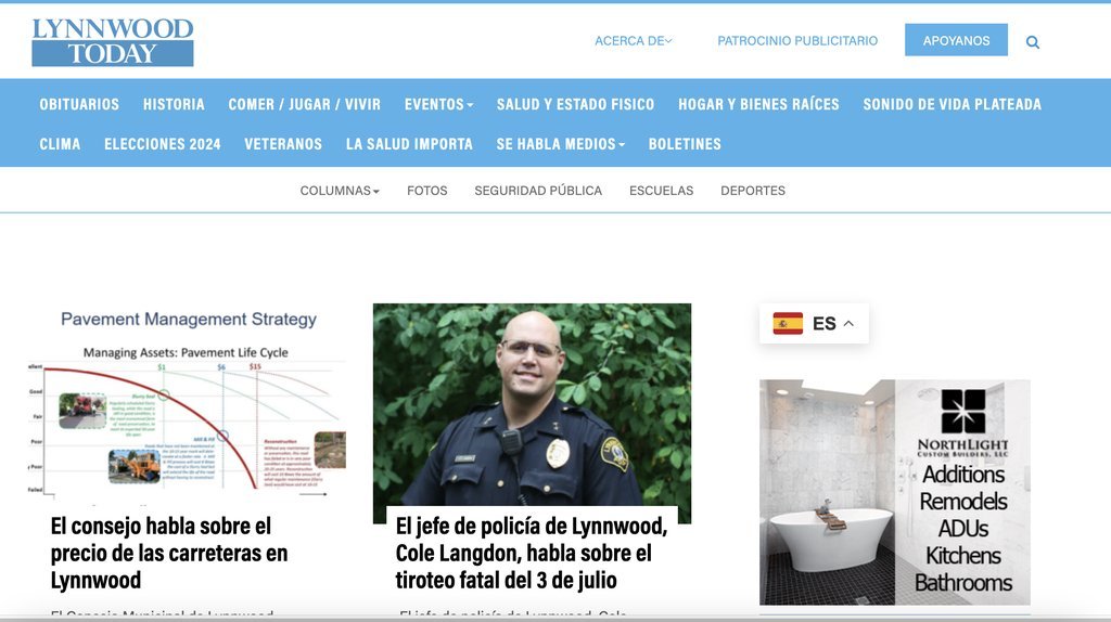 Screenshot of the Lynnwood Today website
