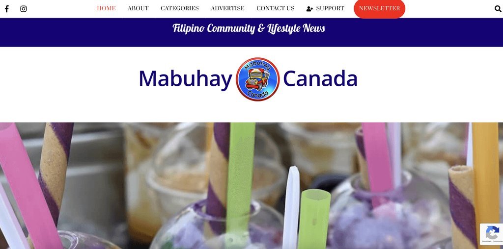 Screenshot of the Mabuhay Canada Media website