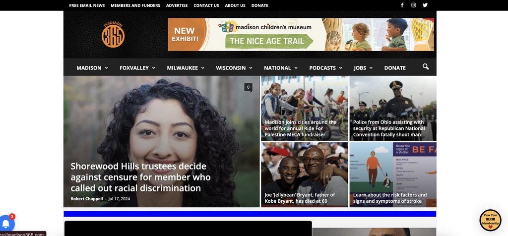 Screenshot of the Madison365 website