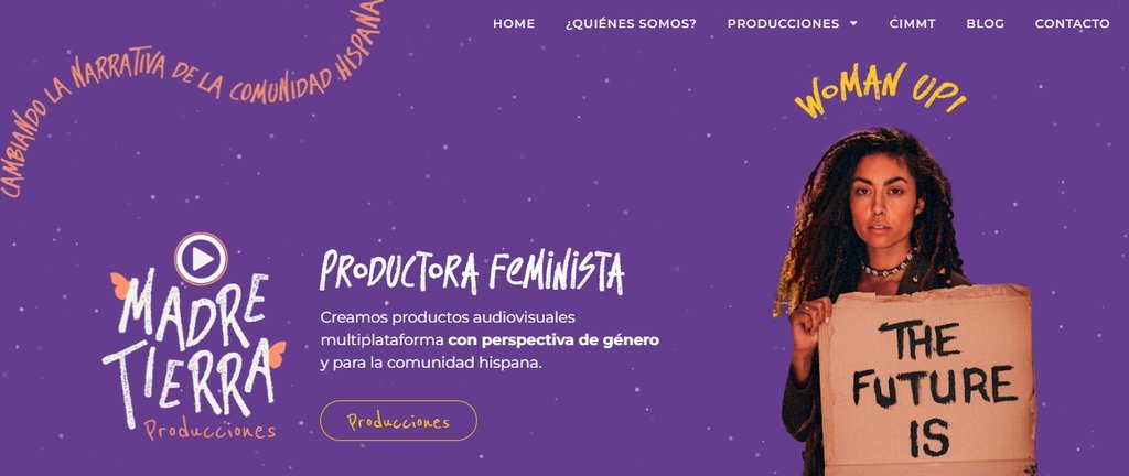 Screenshot of the madre tierra producciones website