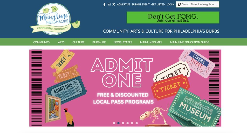 Screenshot of the MainLine Neighbors website