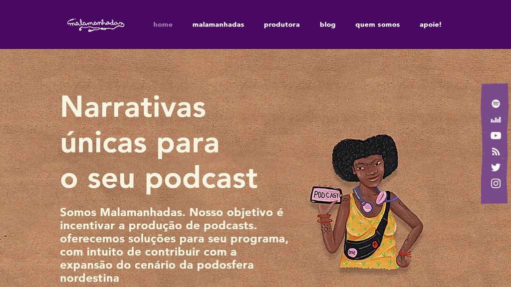 Screenshot of the Malamanhadas website