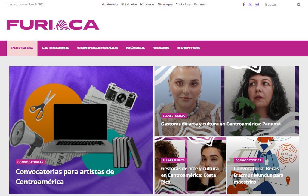 Screenshot of the Managua Furiosa website