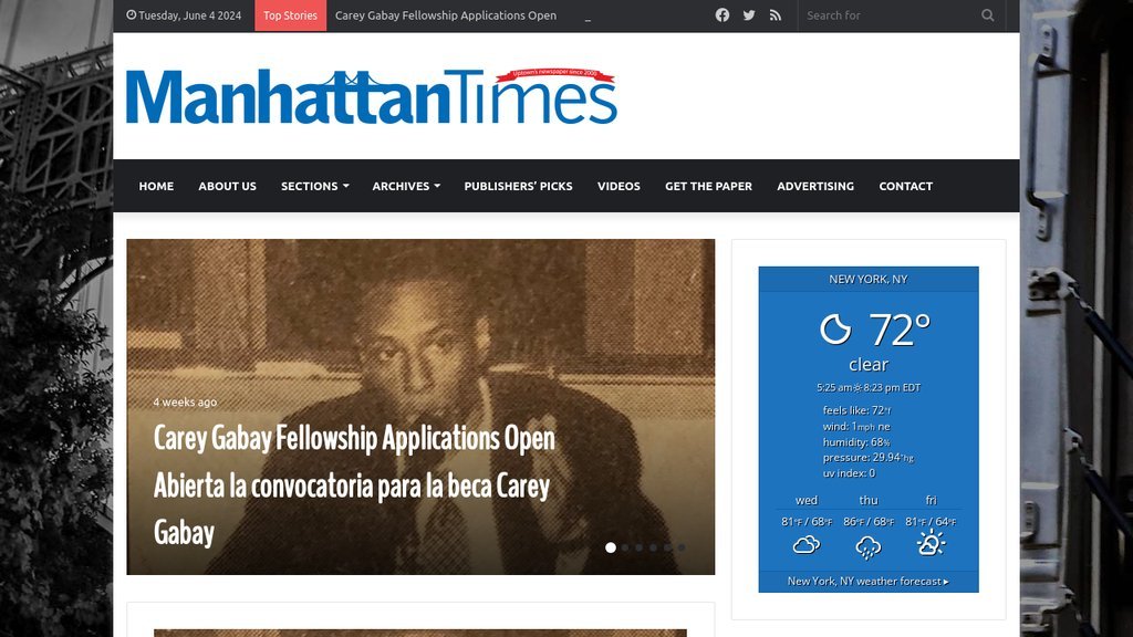 Screenshot of the Manhattan Times website