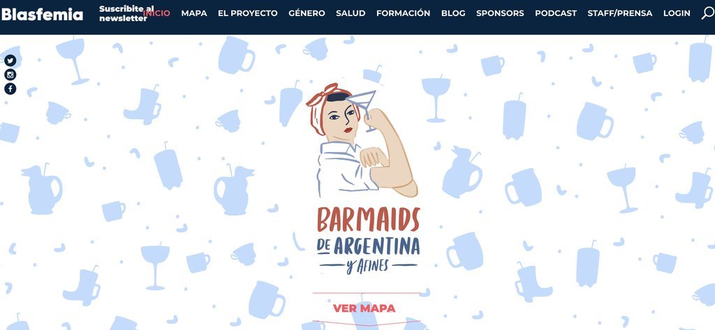 Screenshot of the Mapa De Barmaids & Afines website