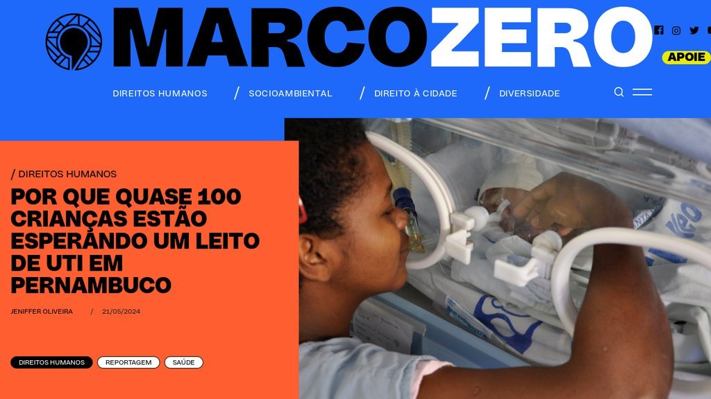 Screenshot of the Marco Zero Conteúdo website