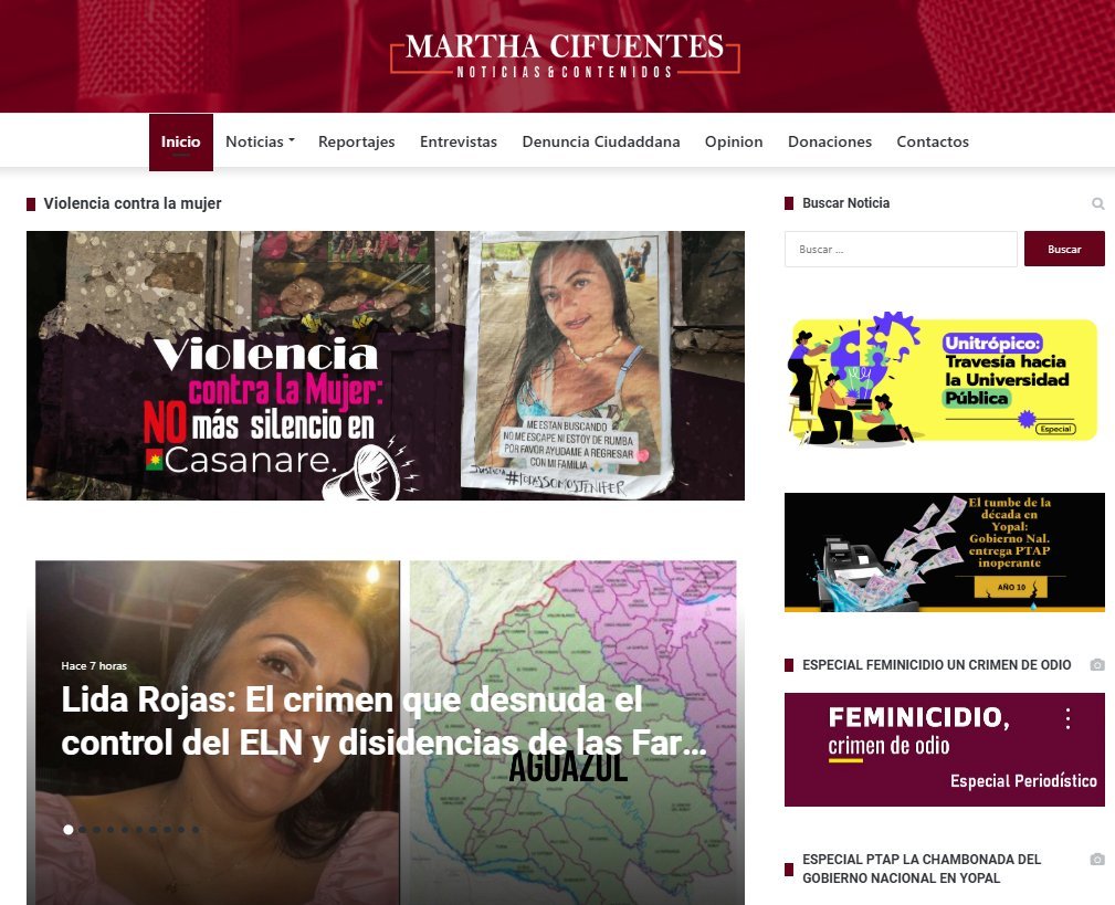 Screenshot of the Marthacifuentes website