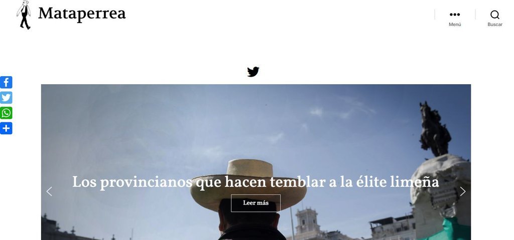 Screenshot of the Mataperrea website