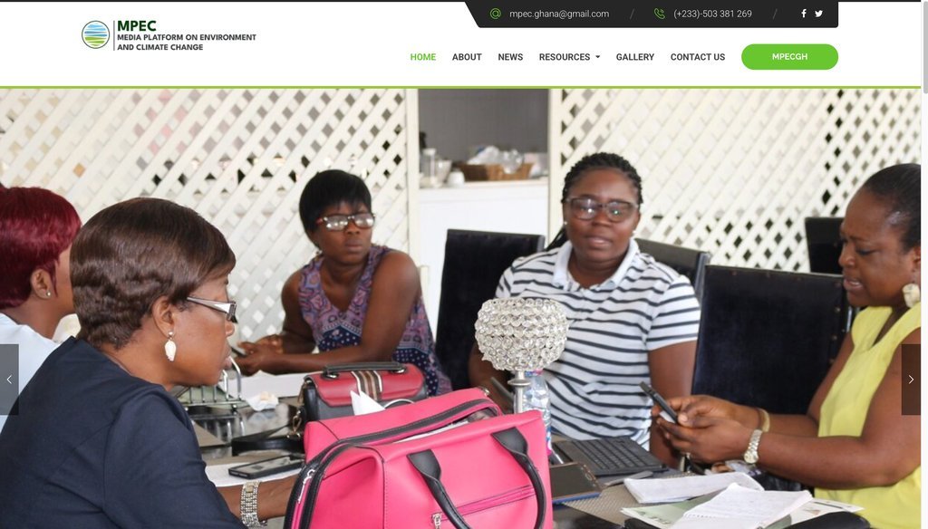 Screenshot of the Media Platform on Environment and Climate Change (MPEC) website