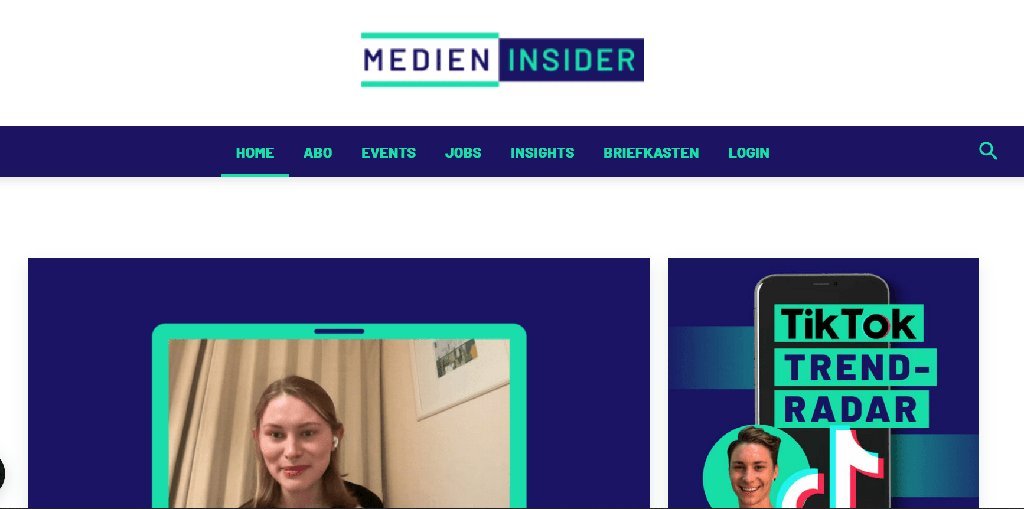 Screenshot of the Medieninsider website