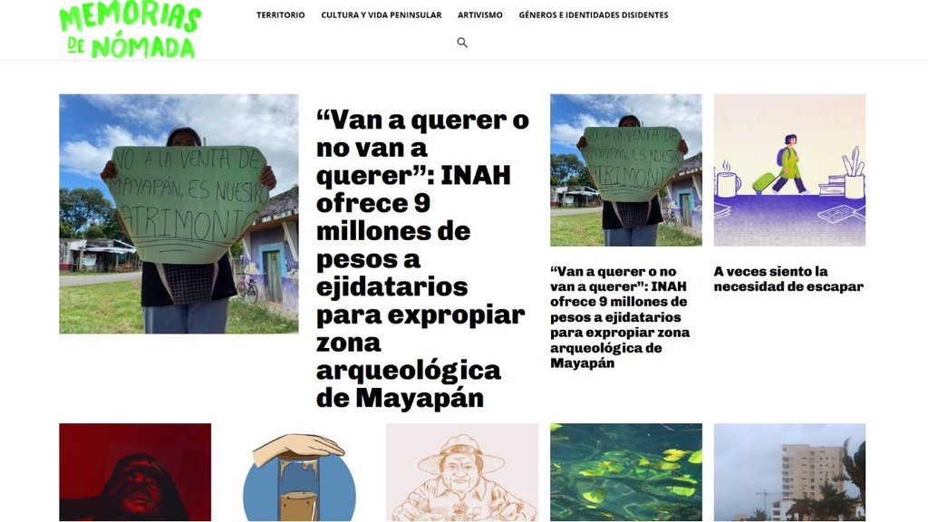 Screenshot of the Memorias De Nomada website
