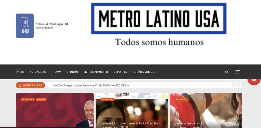 Screenshot of the MetroLatino USA website