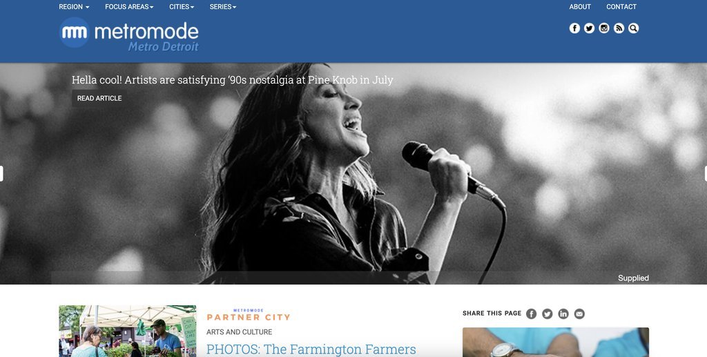 Screenshot of the Metromode website
