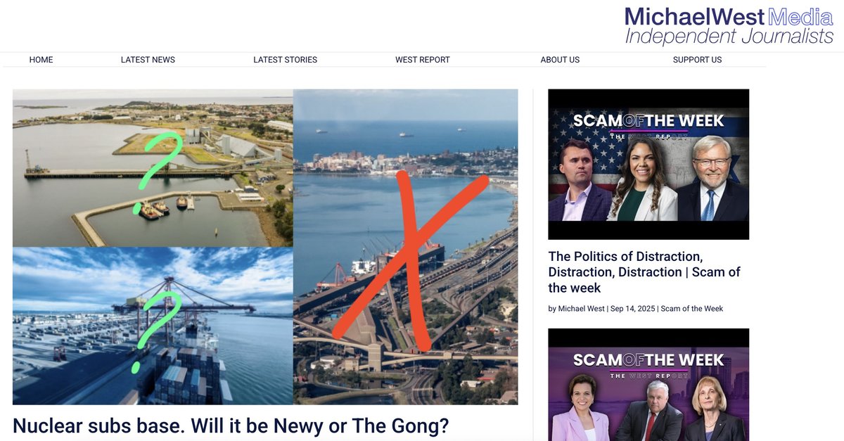 Screenshot of the Michael West Media website