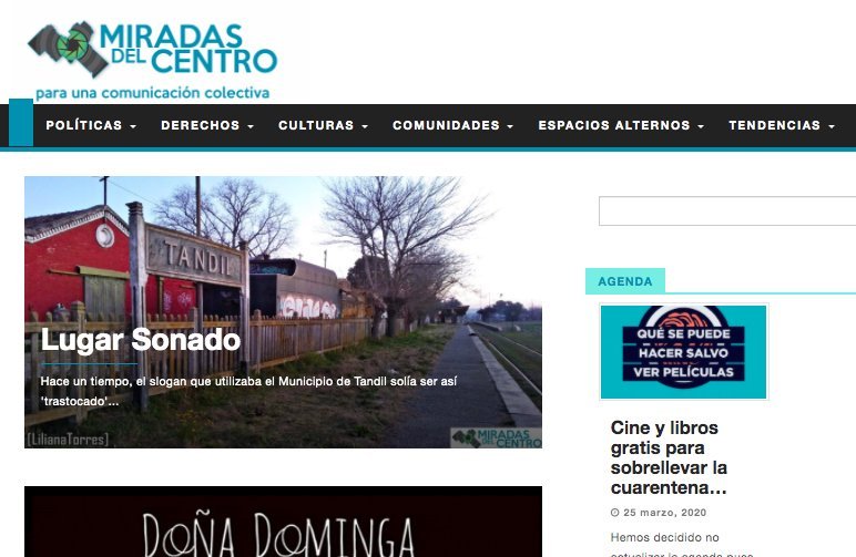 Screenshot of the Miradas Del Centro website