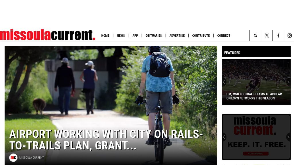 Screenshot of the Missoula Current website