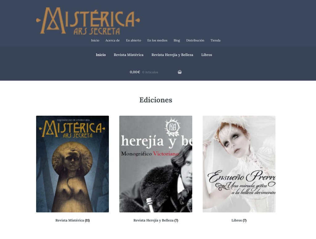 Screenshot of the Misterica Land website