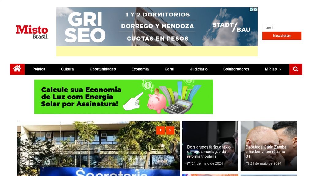 Screenshot of the Misto Brasília website