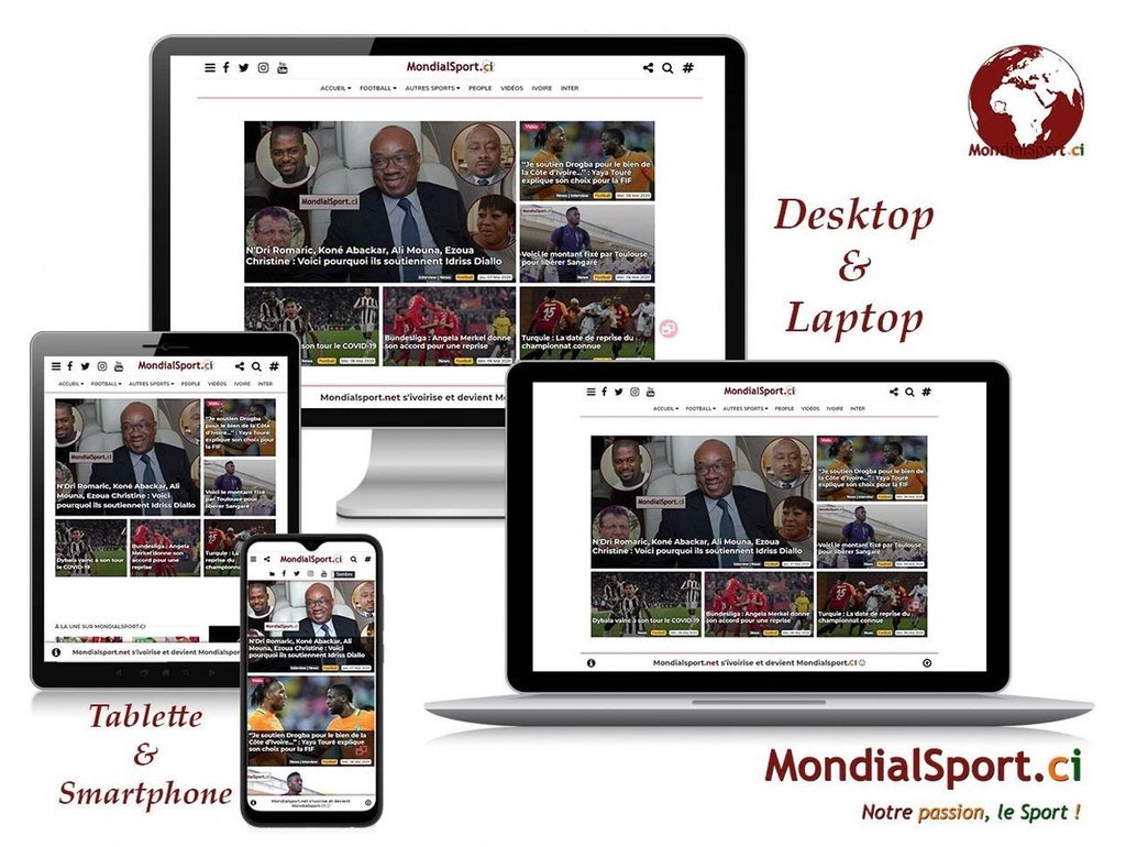 Screenshot of the mondialsport.ci website