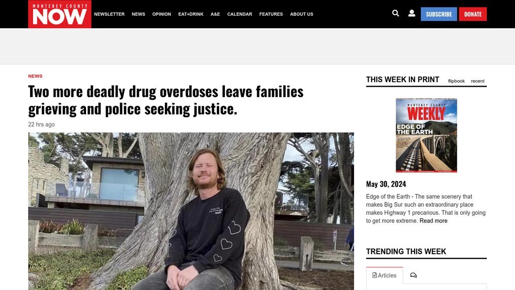 Screenshot of the Monterey County Weekly website