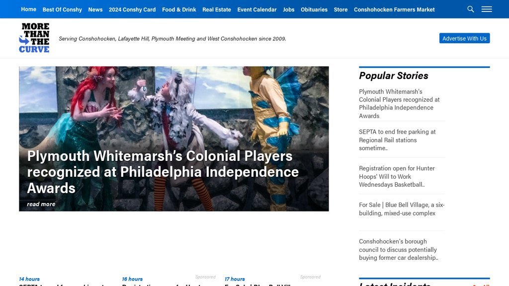 Screenshot of the More Than The Curve website