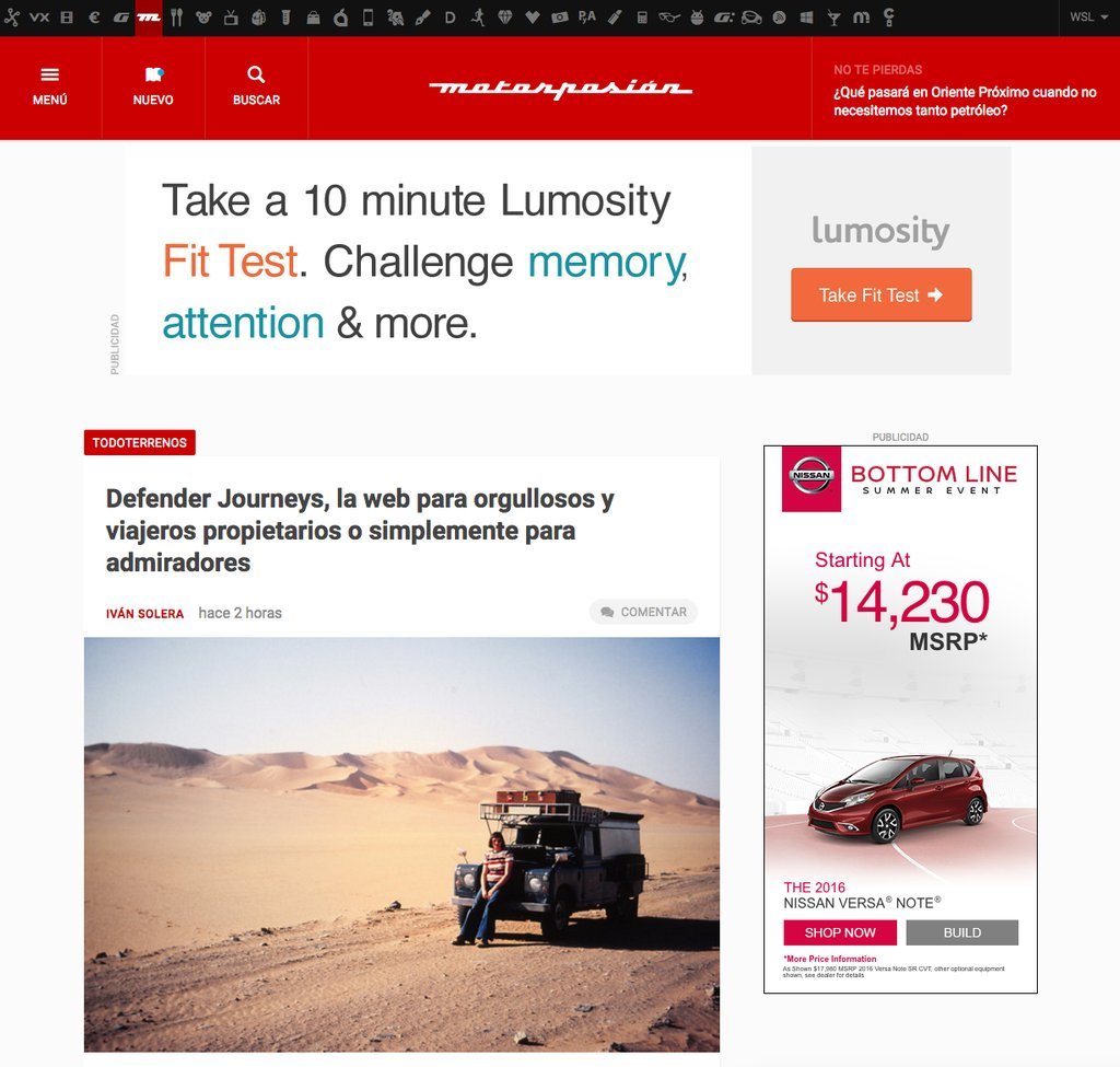 Screenshot of the Motorpasion website