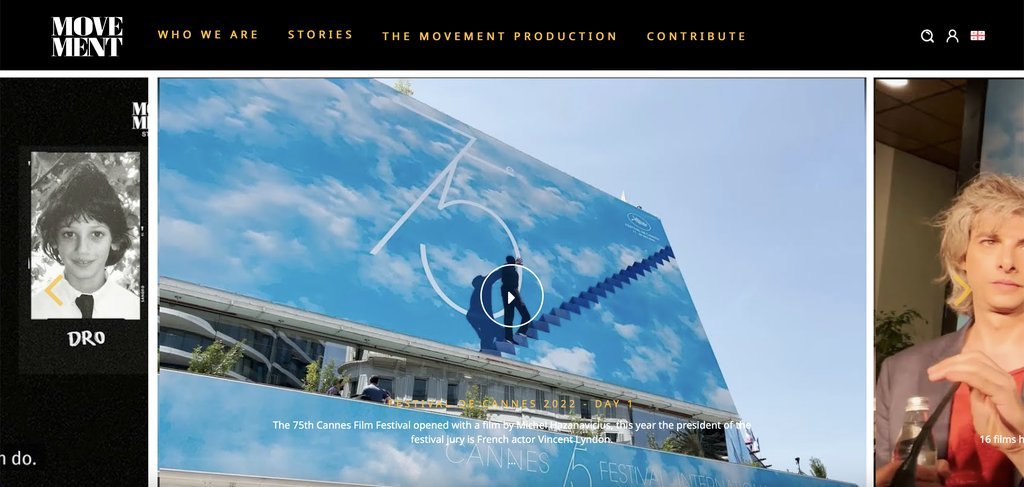Screenshot of the Movement website