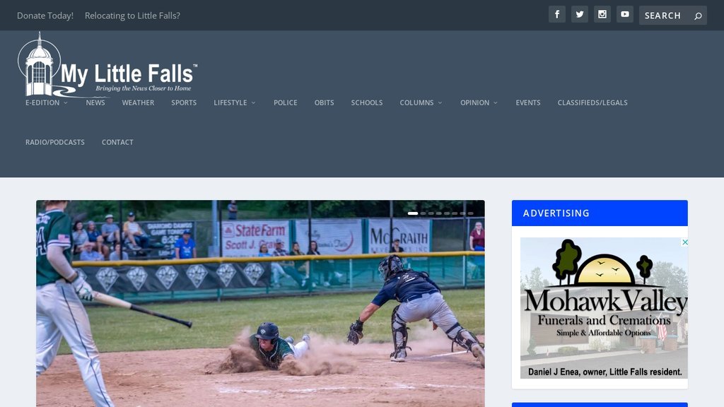Screenshot of the The Daily Post (formely My Little Falls) website