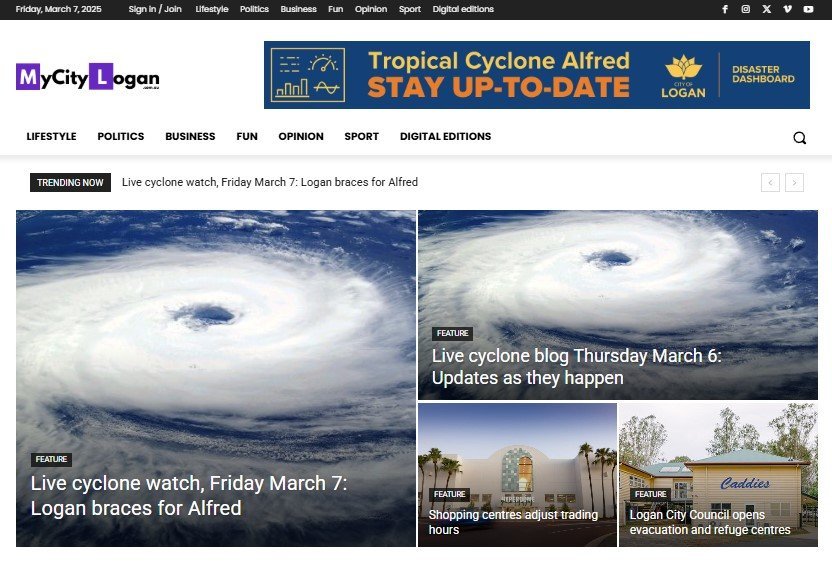Screenshot of the MyCity Logan website