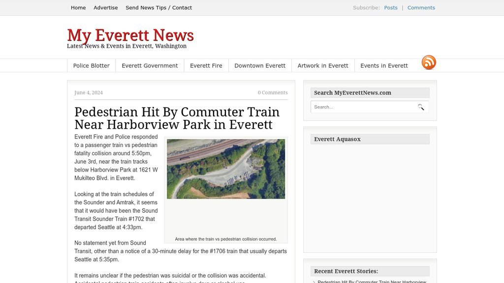 Screenshot of the MyEverettNews.com website