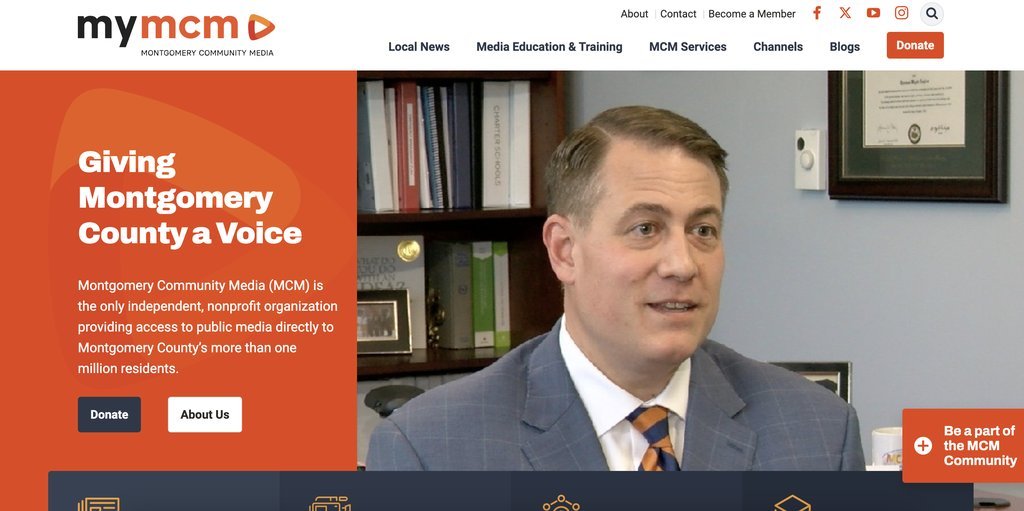 Screenshot of the MyMCMedia website