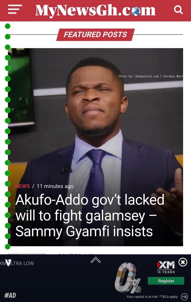 Screenshot of the MyNewsGH website