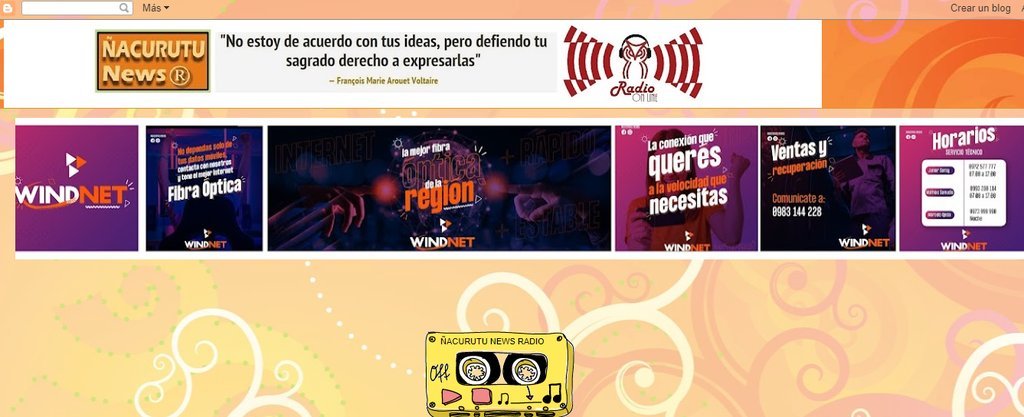 Screenshot of the Nacurutu News website
