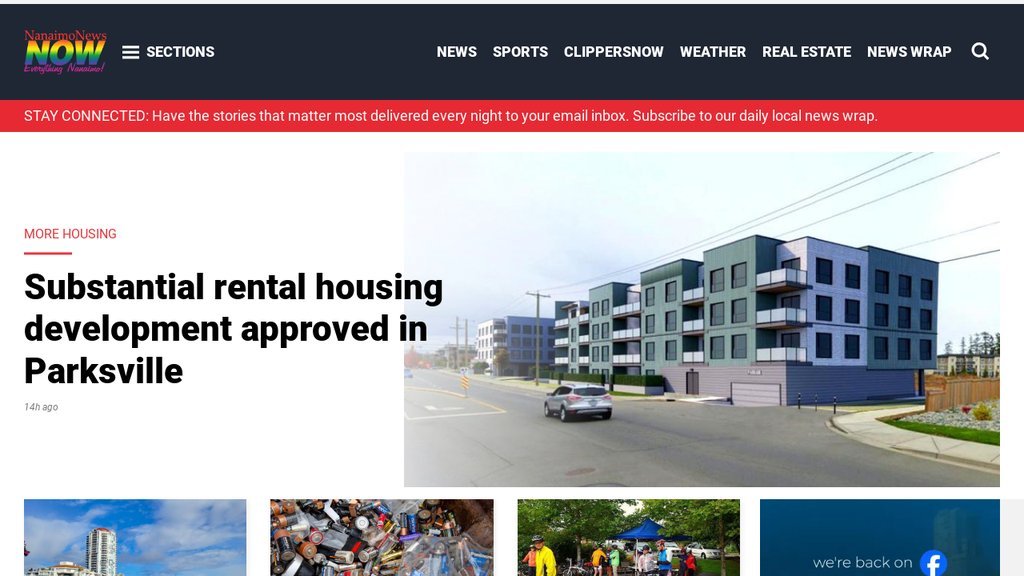 Screenshot of the NanaimoNewsNOW website