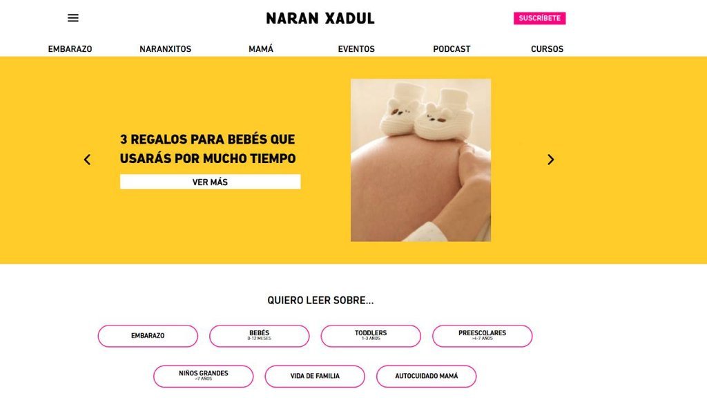 Screenshot of the Naran Xadul website