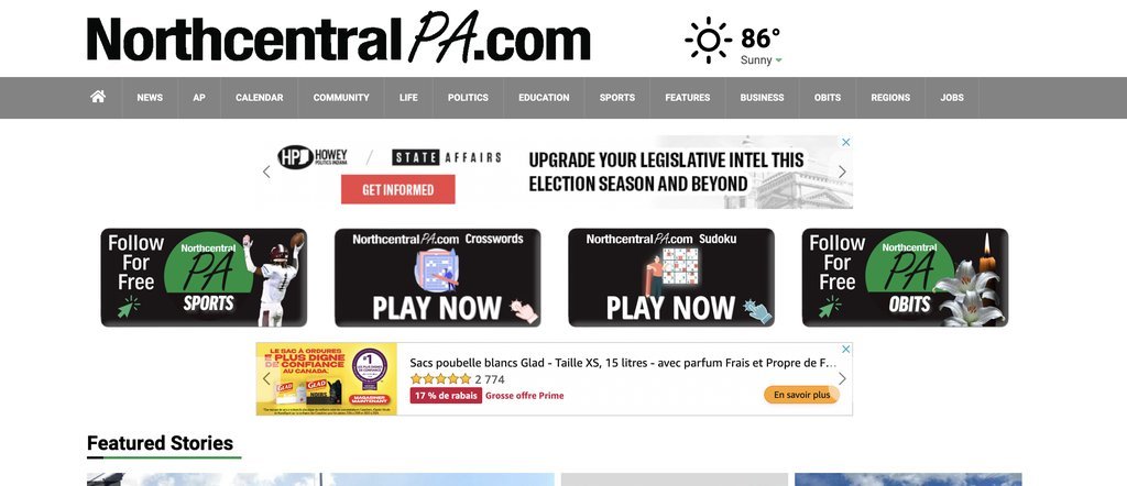Screenshot of the NCPA Media LLC website