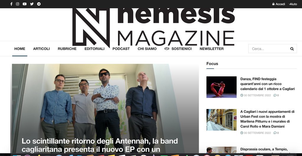 Screenshot of the Nemesis Magazine website