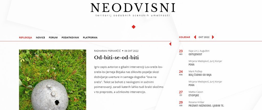 Screenshot of the Neodvisni website