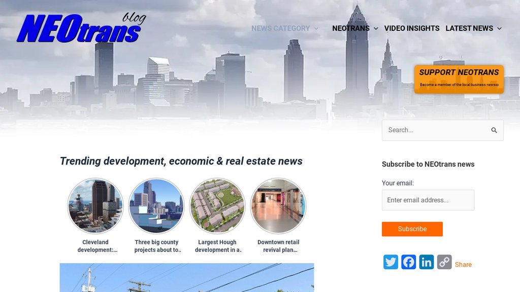 Screenshot of the NEOtrans website