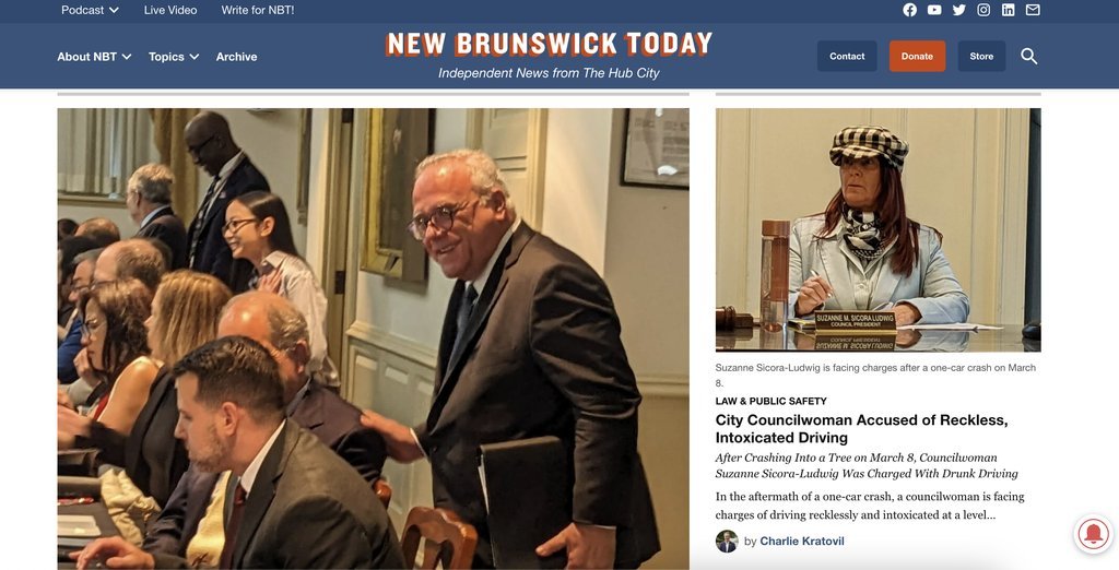 Screenshot of the New Brunswick Today website