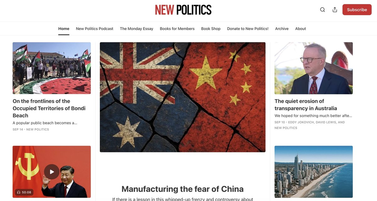 Screenshot of the New Politics website