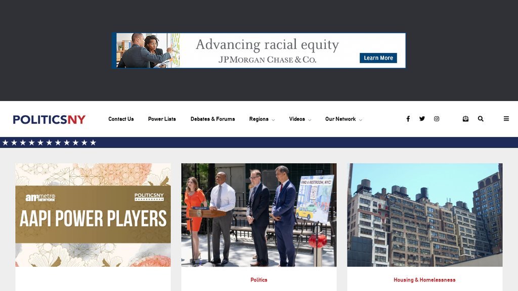 Screenshot of the New York County Politics website