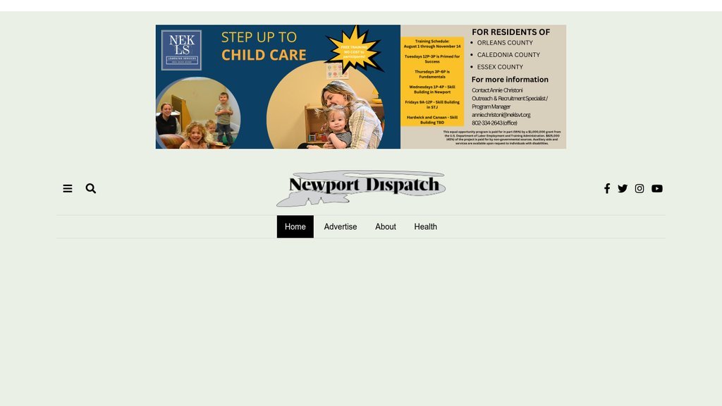 Screenshot of the Newport Dispatch website