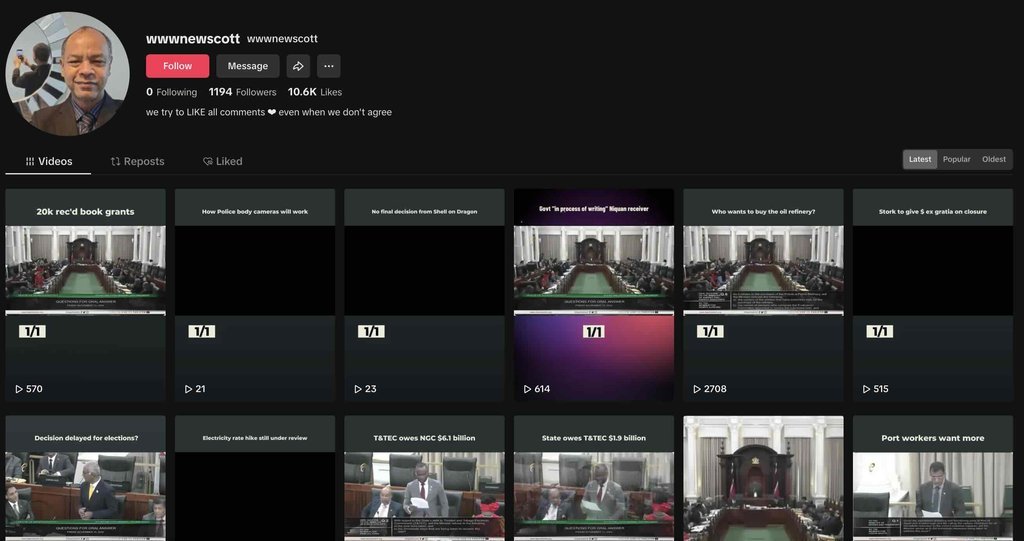 Screenshot of the News.Co.Tt website