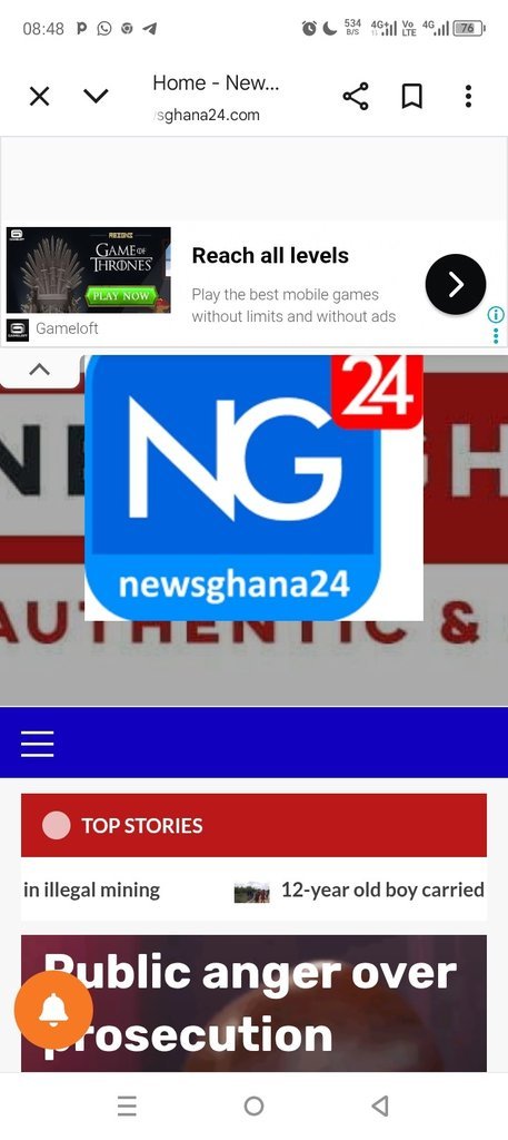 Screenshot of the Newsghana24 website