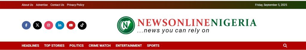 Screenshot of the NewsOnline Nigeria website