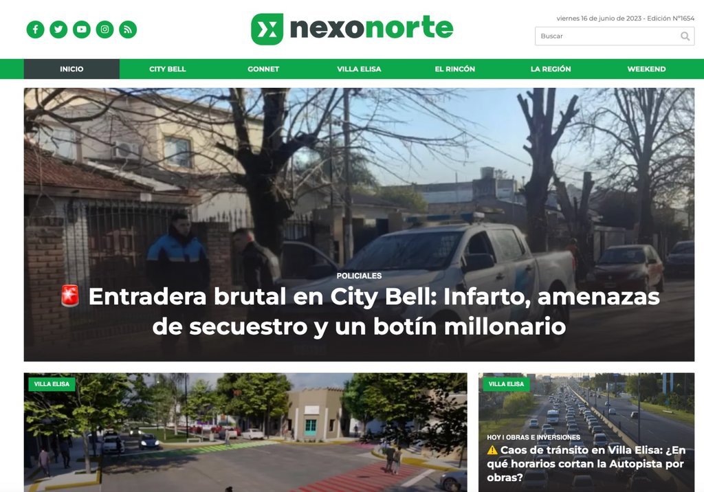 Screenshot of the Nexonorte website